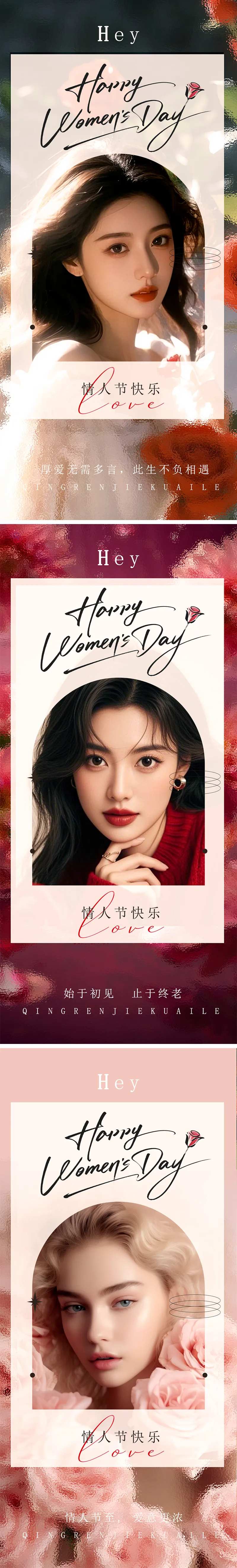情人节系列海报女人节系列海报-采灵感-cailinggan.com