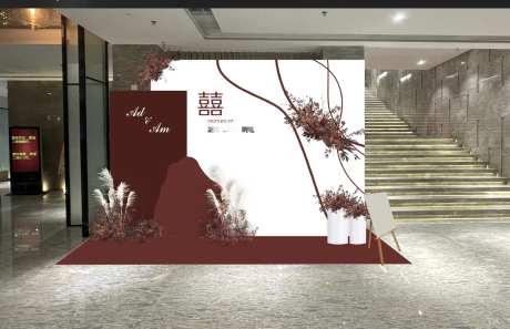 红色婚礼留影区堆头美陈-采灵感-https://www.cailinggan.com/