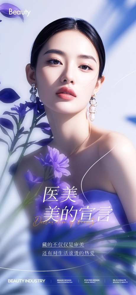 医美早安图美的宣言宣传海报-采灵感-https://www.cailinggan.com/