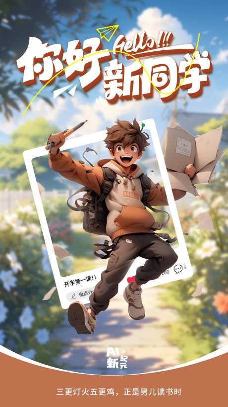 开学季AI人物海报-采灵感-https://www.cailinggan.com/