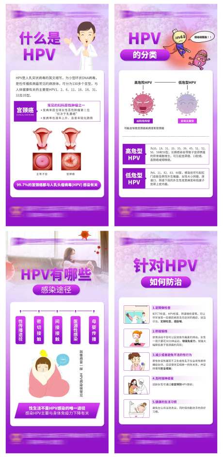 HPV宫颈癌科普海报-采灵感-https://www.cailinggan.com/