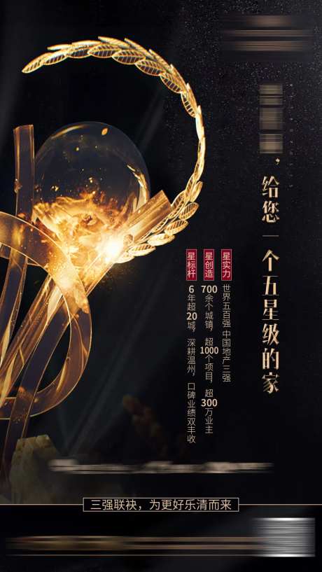 奖杯奥斯卡地产品牌海报-采灵感-https://www.cailinggan.com/