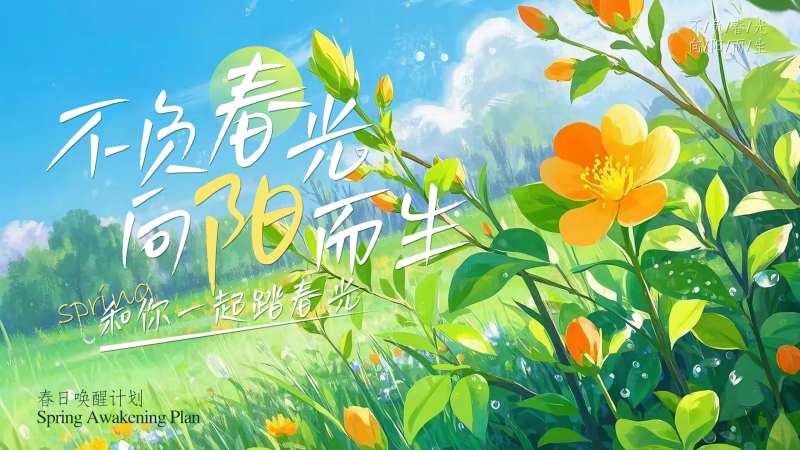 不负春光向阳而生背景板-采灵感-cailinggan.com