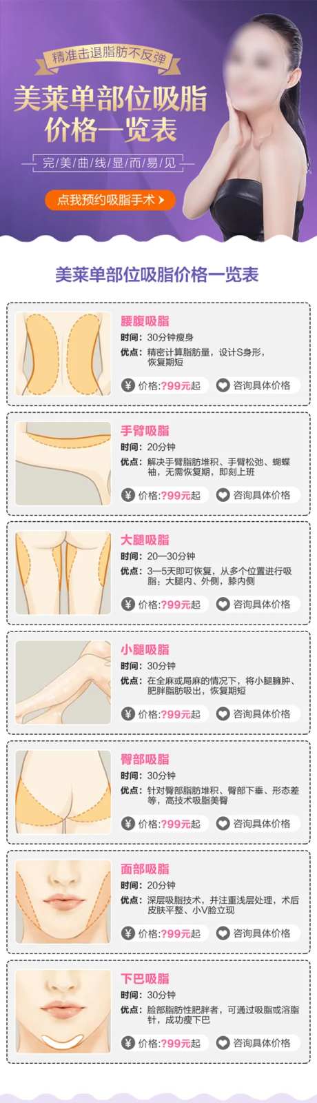 医美单部位吸脂价格详情页-采灵感-https://www.cailinggan.com/