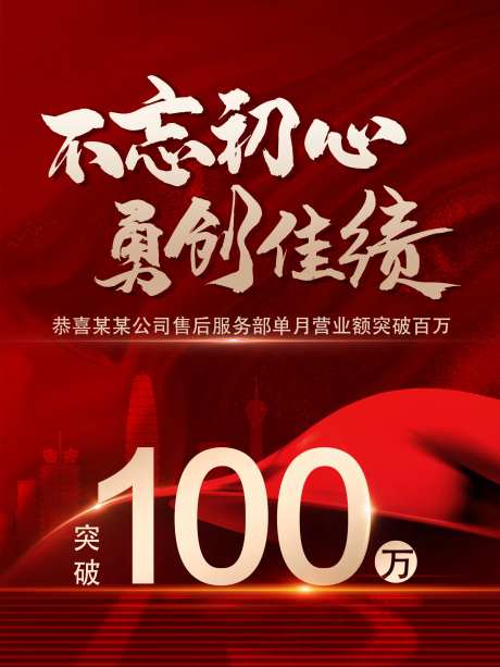 地产破百万劲销海报-采灵感-https://www.cailinggan.com/