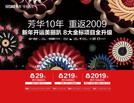 医美整形美容芳华10年拉网展板海报-采灵感-https://www.cailinggan.com/