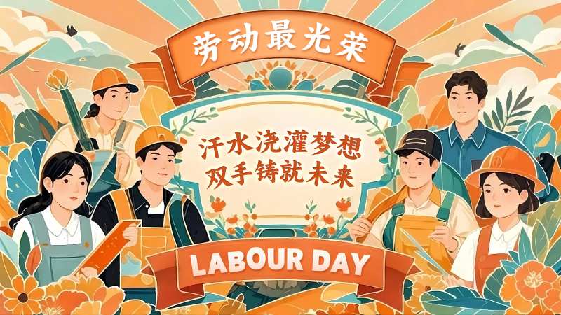 五一劳动节复古活动展板-采灵感-cailinggan.com