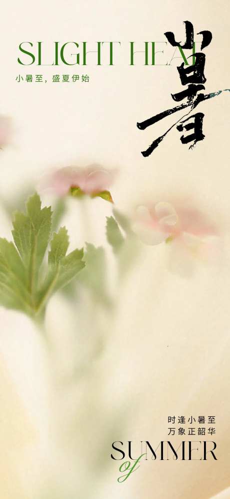 地产朦胧小暑节气海报-采灵感-https://www.cailinggan.com/