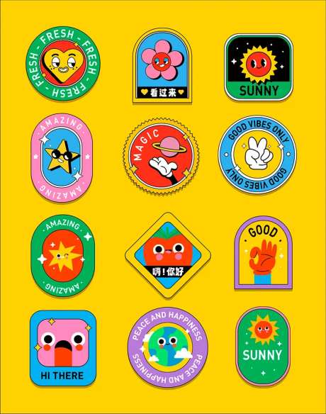 卡通贴手举牌杯垫鼠标垫-采灵感-https://www.cailinggan.com/