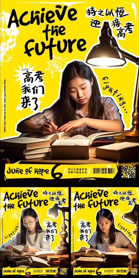 迎接高考海报-采灵感-https://www.cailinggan.com/