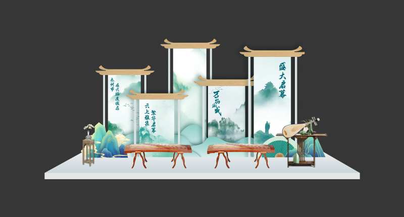 古筝活动美陈-采灵感-cailinggan.com