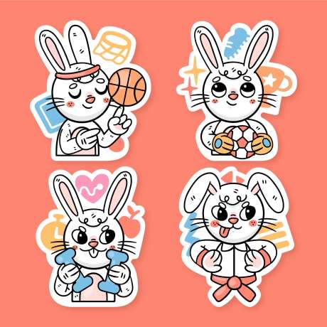 卡通兔子形象-采灵感-https://www.cailinggan.com/