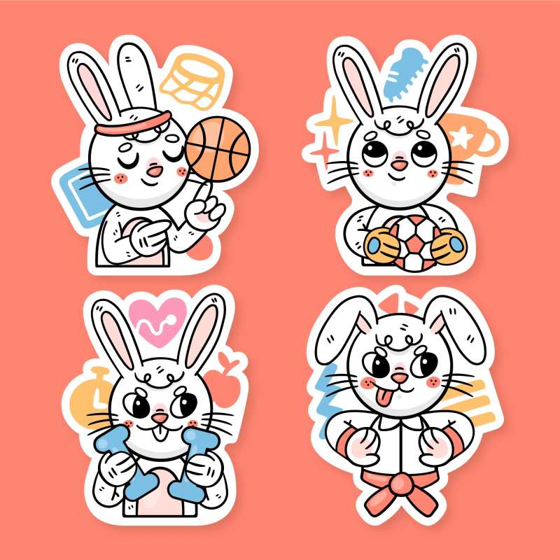 卡通兔子形象-采灵感-cailinggan.com