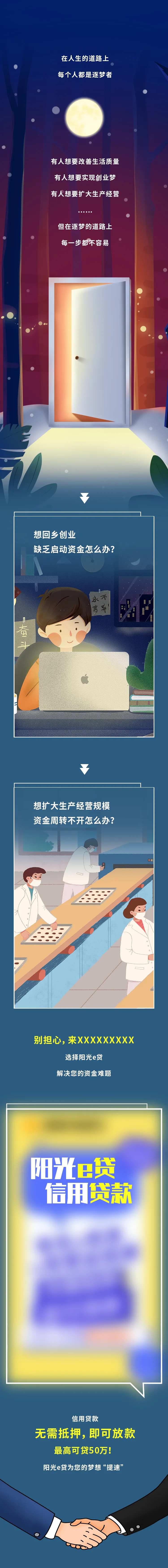 返乡创业贷款宣传漫画长图-采灵感-cailinggan.com