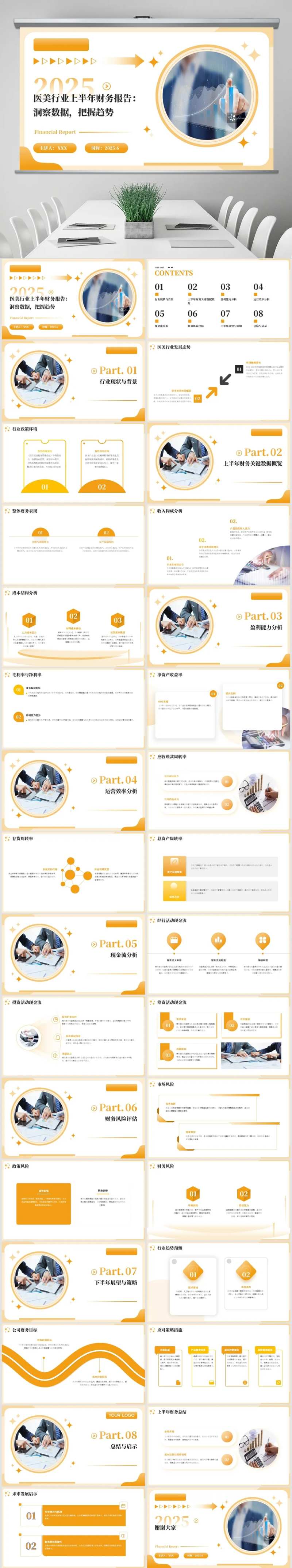 医美行业上半年财务报告汇报PPT-采灵感-cailinggan.com