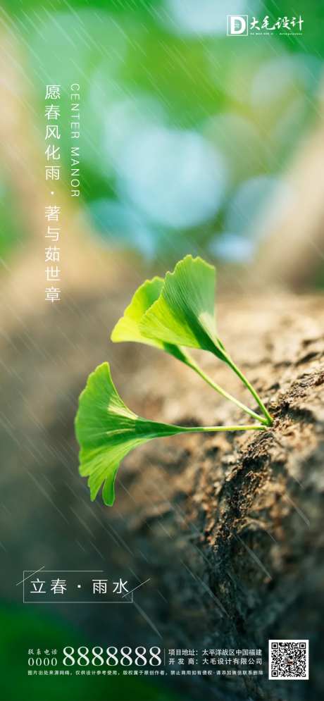 立春雨水节气移动端海报-采灵感-https://www.cailinggan.com/