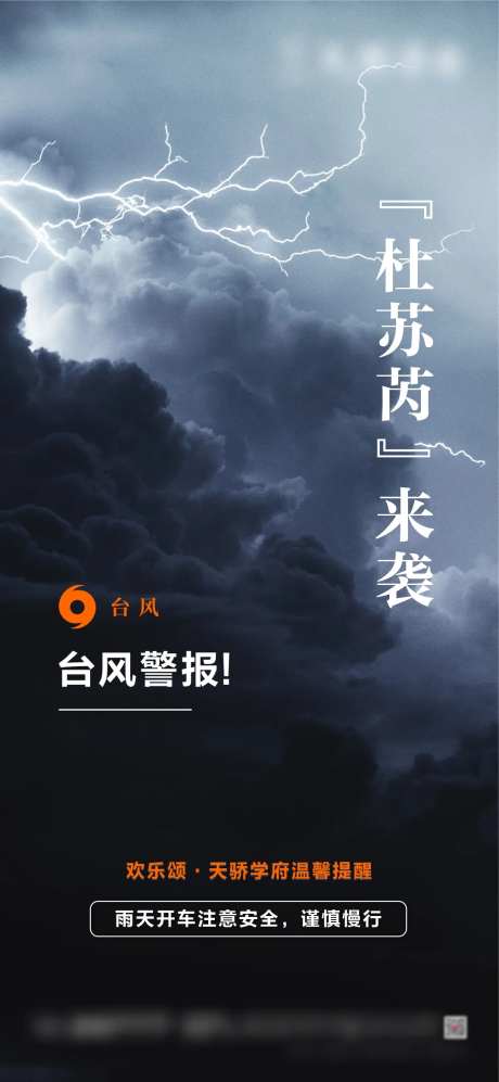 台风雷电暴雨预警海报-采灵感-https://www.cailinggan.com/
