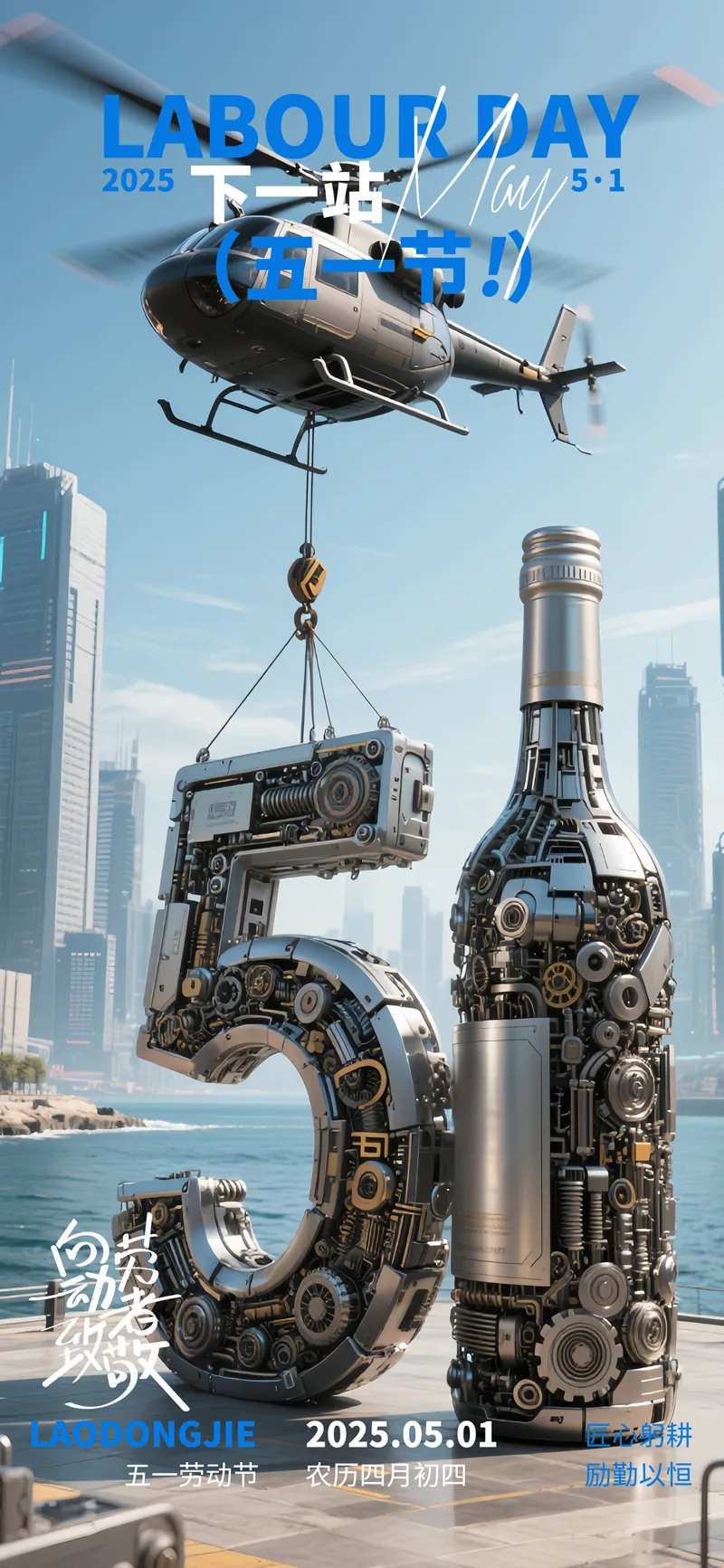 酒吧夜店五一劳动节51机械酒瓶-采灵感-cailinggan.com