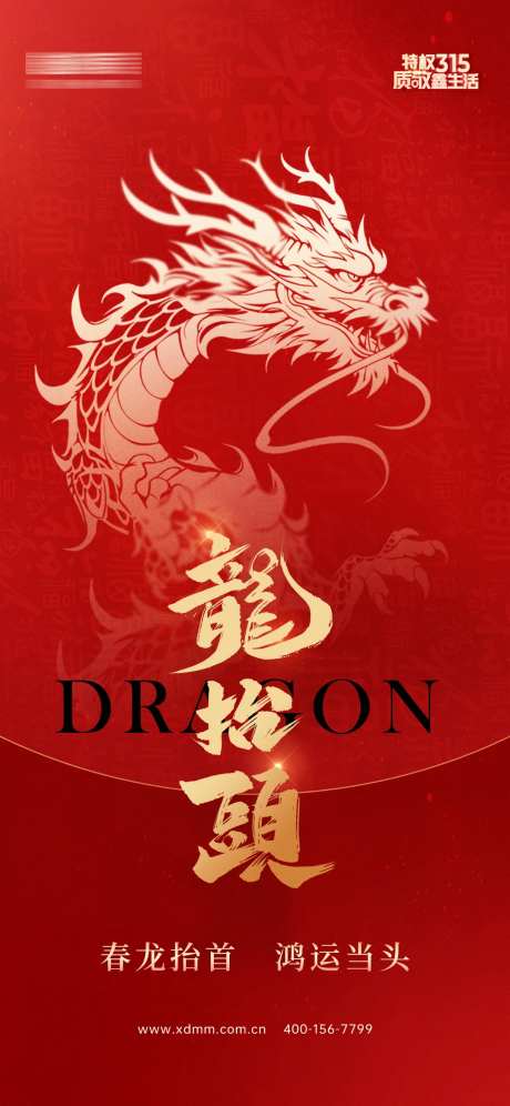 二月二龙抬头海报-采灵感-https://www.cailinggan.com/