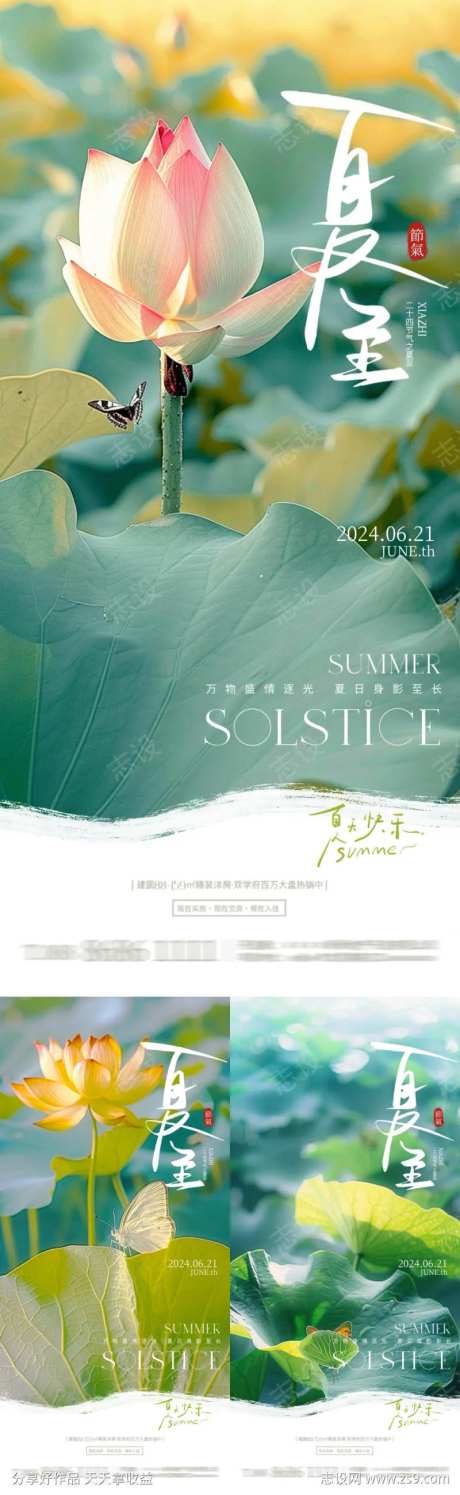 地产夏至荷花池系列海报                                                                                                                                                                                             -采灵感-https://www.cailinggan.com/