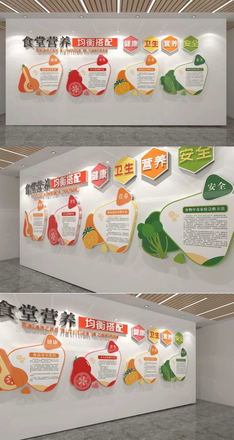 食堂营养均衡文化墙-采灵感-cailinggan.com