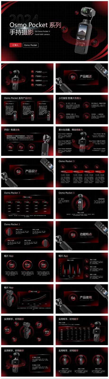 手持摄影设备深色系红黑科技数码PPT-采灵感-https://www.cailinggan.com/