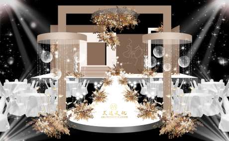奶咖色婚礼效果图-采灵感-https://www.cailinggan.com/