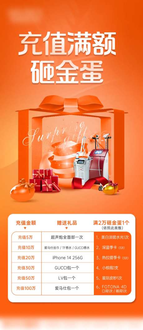 医美充值砸金蛋海报-采灵感-https://www.cailinggan.com/