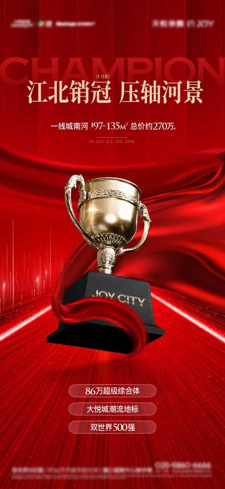 地产红色销冠奖杯海报-采灵感-https://www.cailinggan.com/