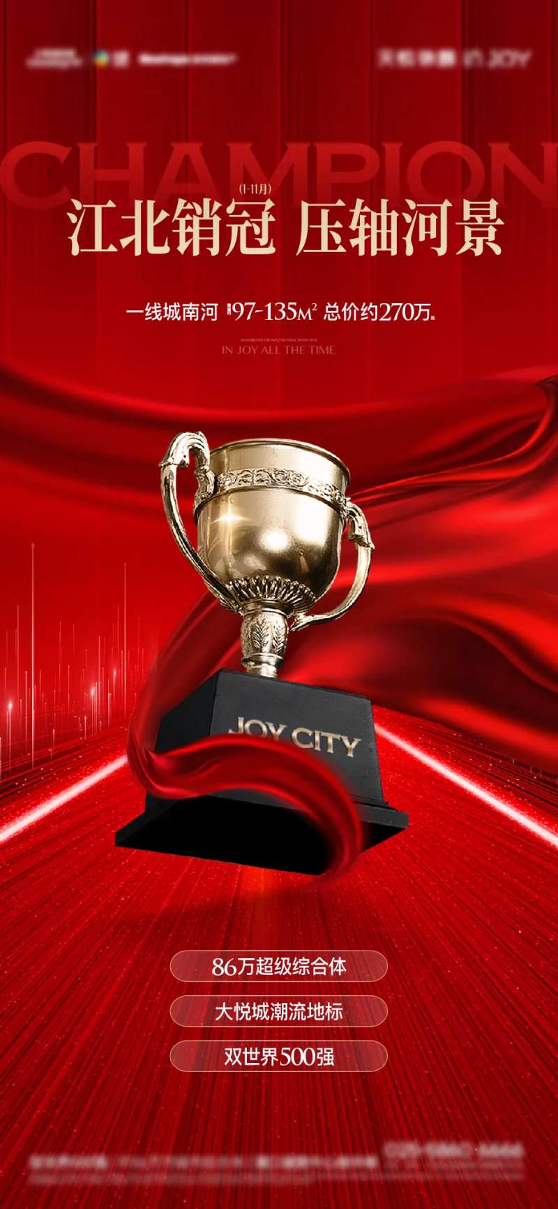 地产红色销冠奖杯海报-采灵感-cailinggan.com