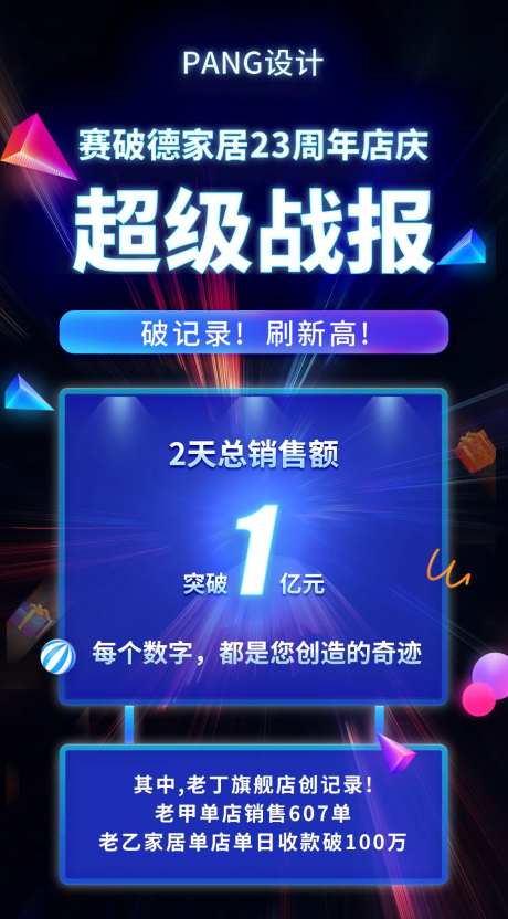 销售战报移动端海报-采灵感-https://www.cailinggan.com/