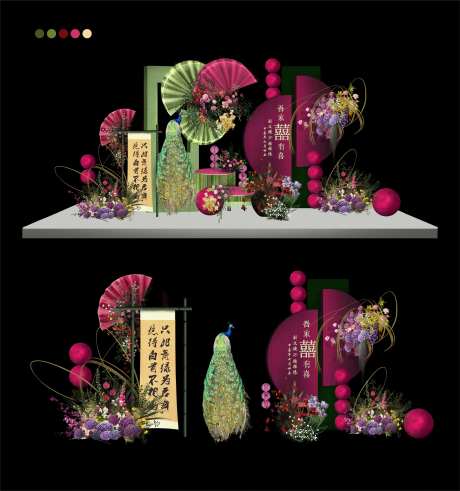 南洋风新中式婚礼美陈-采灵感-https://www.cailinggan.com/