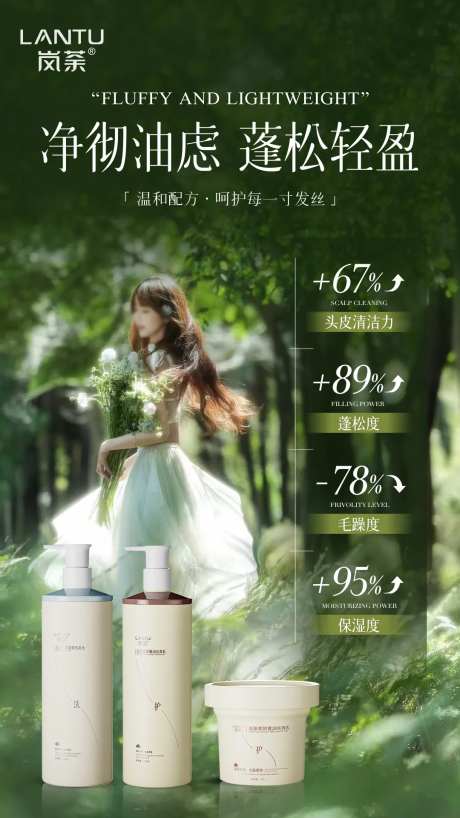 天然治愈护发产品海报-采灵感-https://www.cailinggan.com/