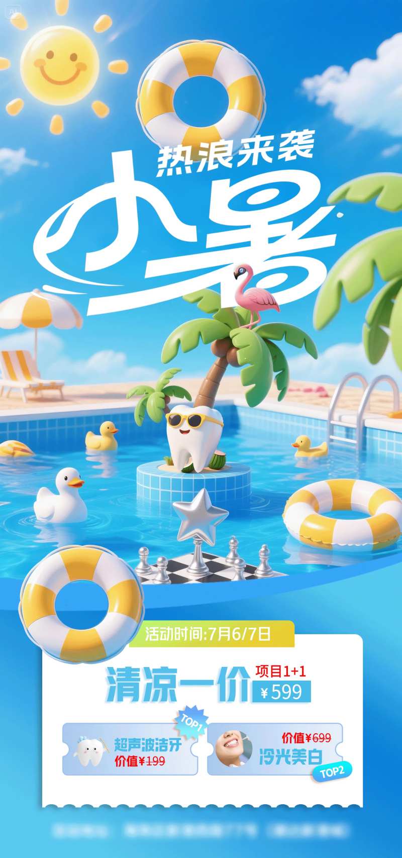 小暑热浪来袭海报-采灵感-cailinggan.com