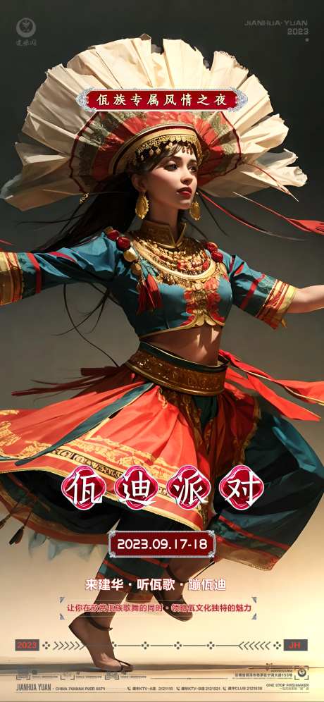 佤族派对活动海报-采灵感-https://www.cailinggan.com/