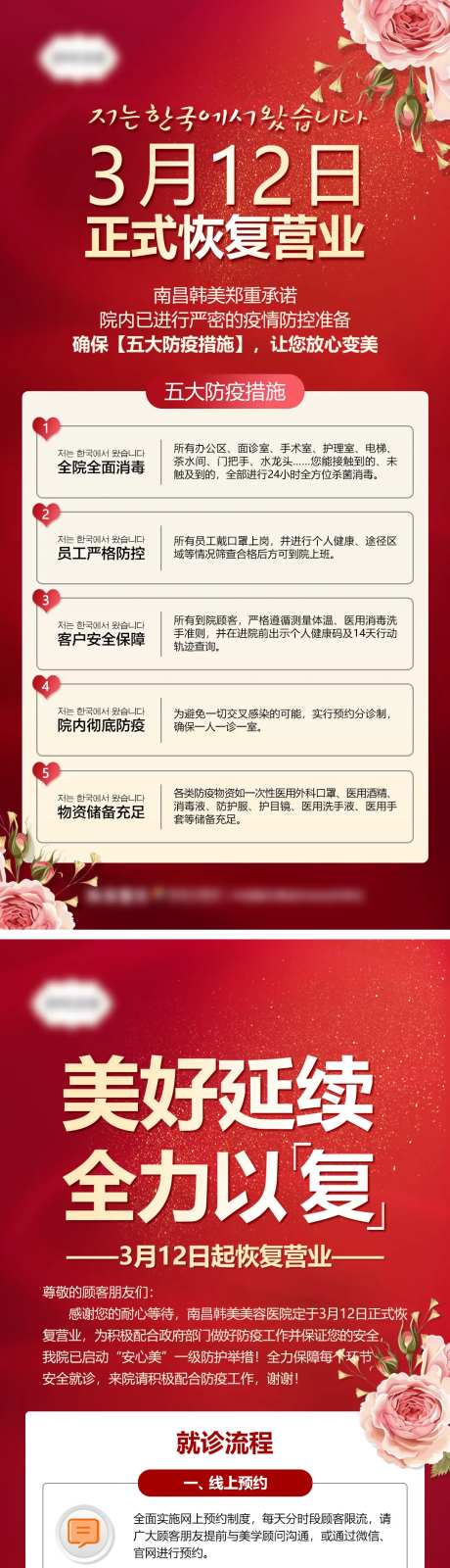 医院恢复营业就诊流程海报-采灵感-https://www.cailinggan.com/