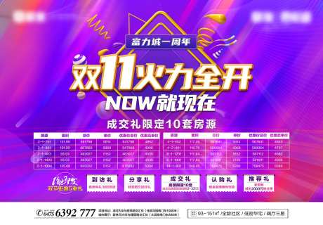 地产双十一成交五重礼海报-采灵感-https://www.cailinggan.com/
