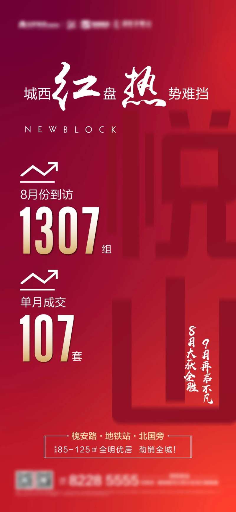 地产红盘月度大数据成交量海报-采灵感-cailinggan.com