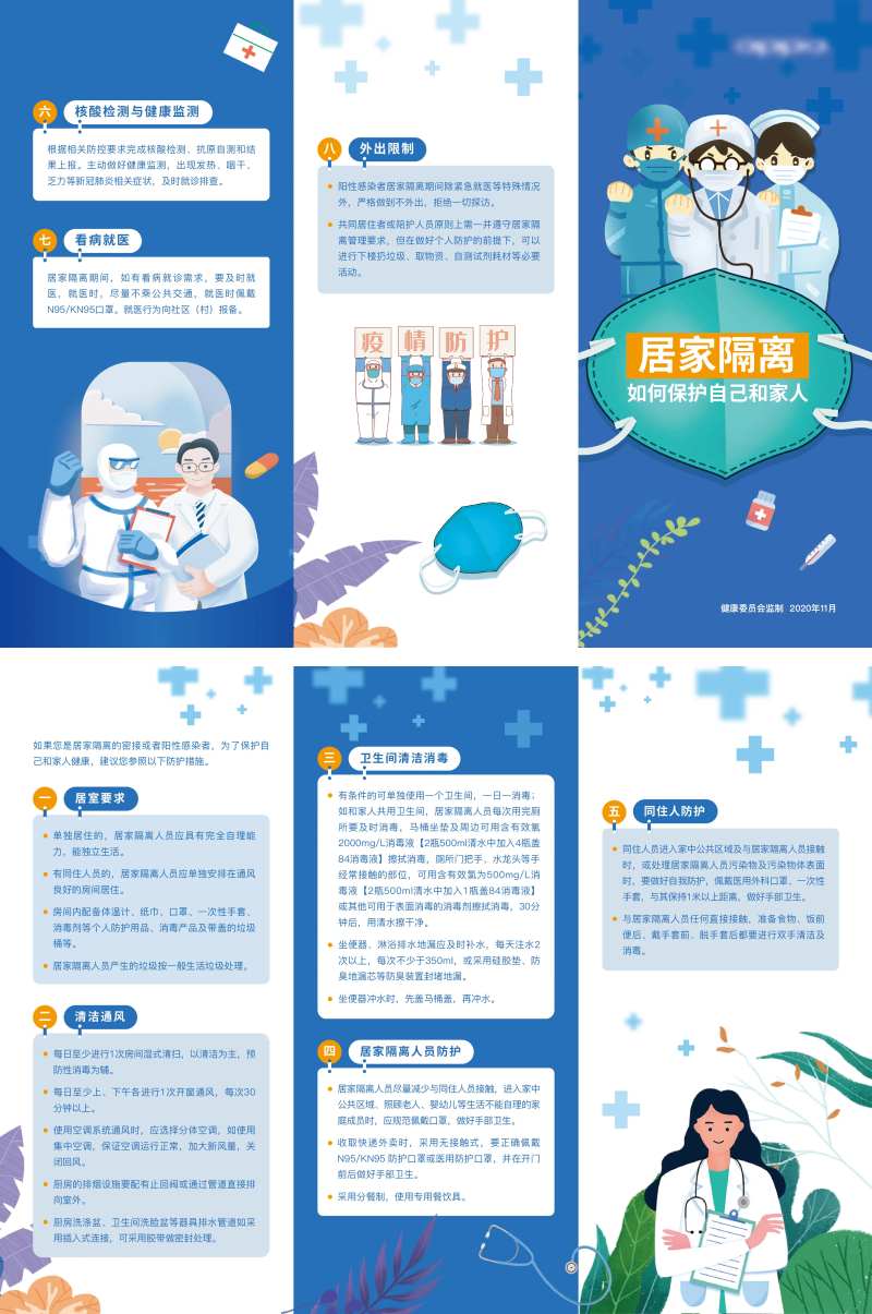 居家隔离如何保护自己和家人三折页-采灵感-cailinggan.com