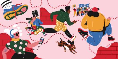 青年启程活动背景板-采灵感-https://www.cailinggan.com/