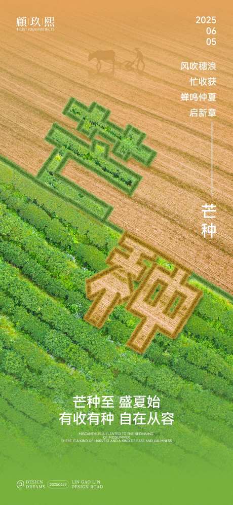 芒种收获种植创意海报-采灵感-https://www.cailinggan.com/