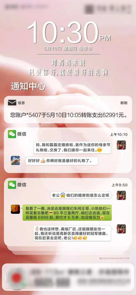 地产母亲节微信对话单图海报-采灵感-https://www.cailinggan.com/