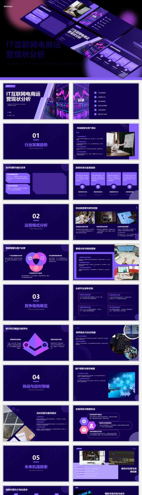 IT互联网电商运营现状分析PPT-采灵感-https://www.cailinggan.com/