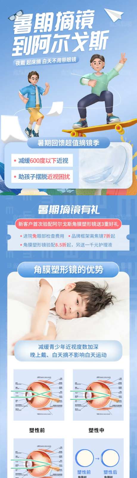 近视眼科眼睛摘镜手术长图-采灵感-https://www.cailinggan.com/