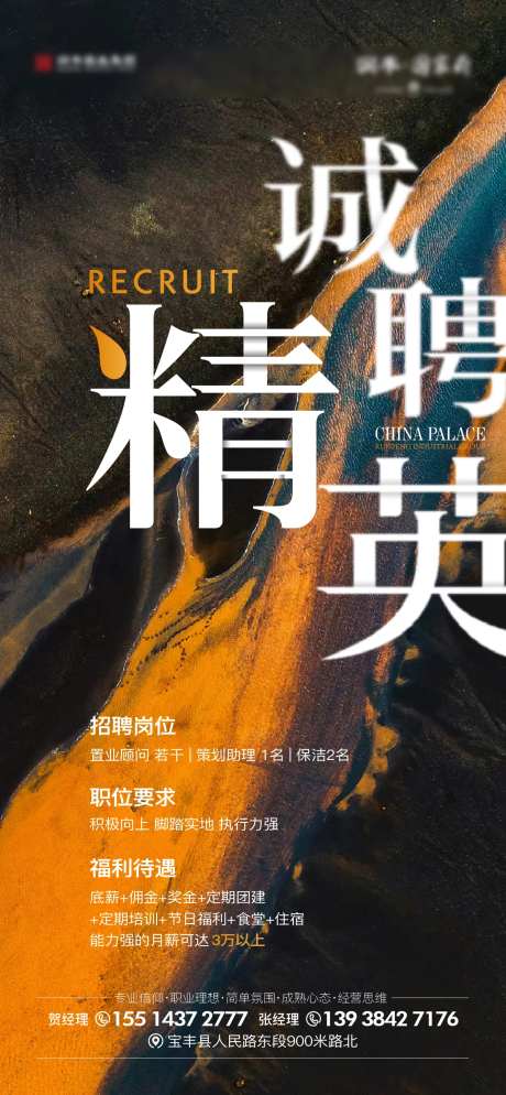 诚聘精英海报-采灵感-https://www.cailinggan.com/