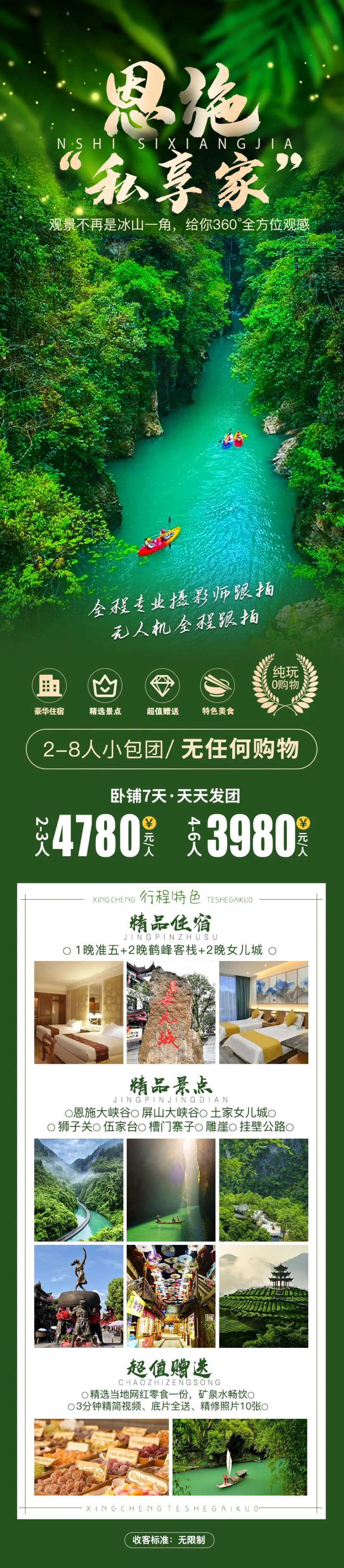 恩施私享家绿金长图海报-采灵感-cailinggan.com