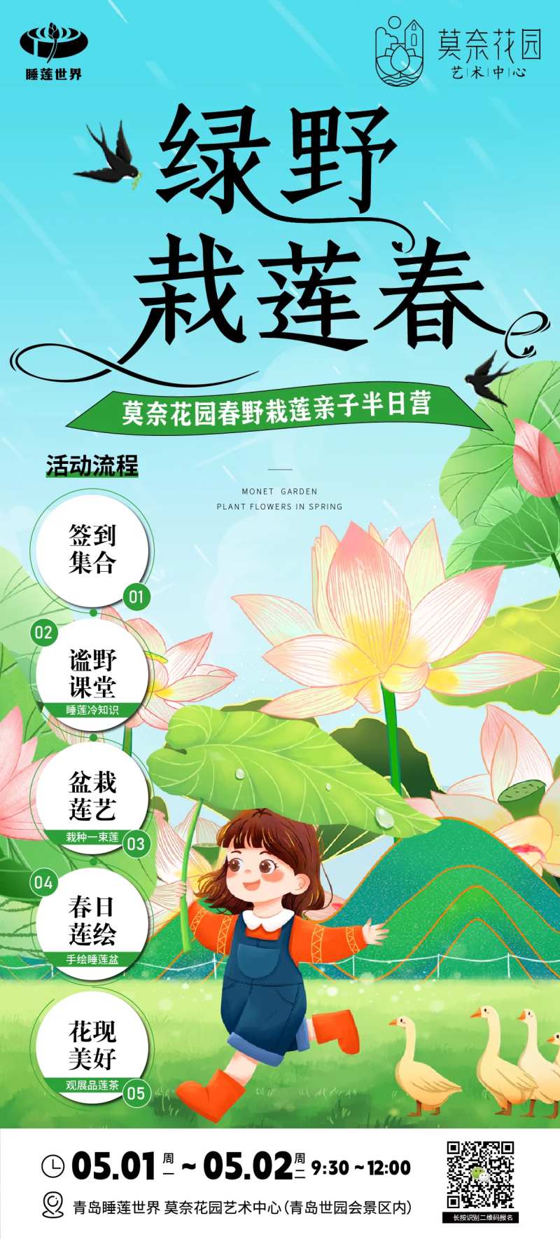 盆栽荷花夏日海报-采灵感-cailinggan.com