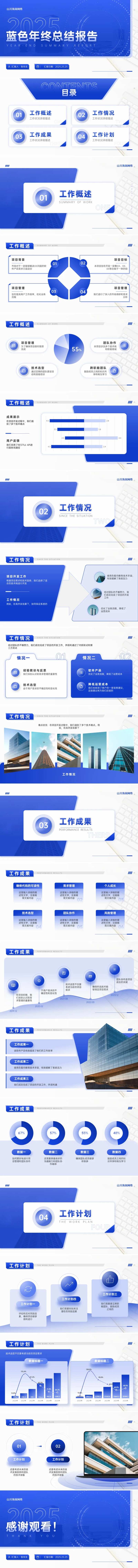 蓝色年终总结报告ppt-采灵感-cailinggan.com