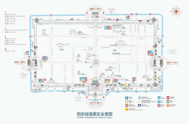 西安城墙景区游览图-采灵感-cailinggan.com