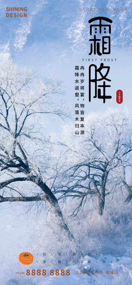冬天雾凇霜降海报-采灵感-https://www.cailinggan.com/